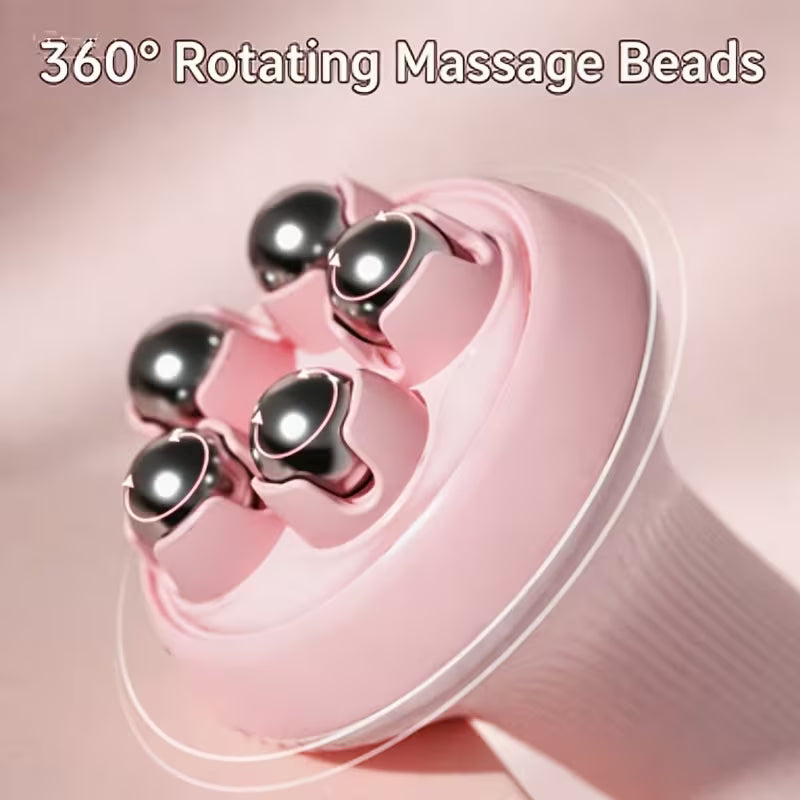 Random Color 5-Ball Roller Massager And Double-Sided Cleansing Brush Leg Muscle Relaxer Abdominal Full Body Manual Massage Tool